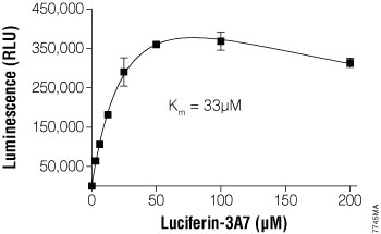 Km measurement of CYP3A7 using Luciferin-3A7.
